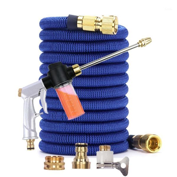 

16ft-150ft expandable garden hose with water gun adjustable nozzle flexible pipe hose high pressure sprinkler foam for car wash1