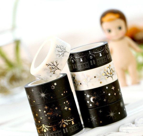 

jonvon satone masking tape japanese bronzing ironing silver decoration labels diary hand book washi scrapbo wmtlif xhlight