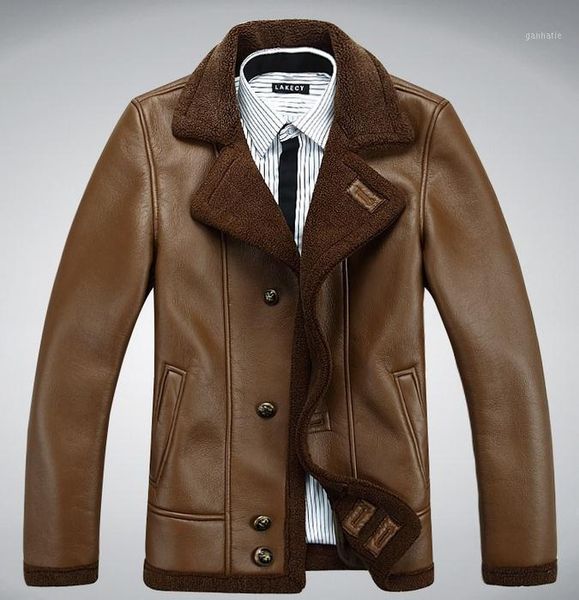 

new winter leather jackets men faux fur coats imitation sheepskin casual motorcycle leather jacket thicken outwear overcoat1, Black