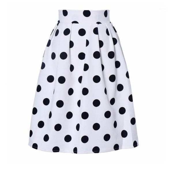 

2019 klv apparel women skirt 90's vintage short skirt summer autumn bodycon polka dot umbrella retro puff skirts 5.71, Black