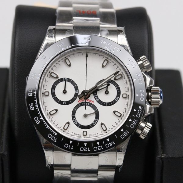 

limited edition super mens watch 4130 movement automatic chronograph 904l steel men watches men watches 116500 black ceramic white dial, Slivery;brown