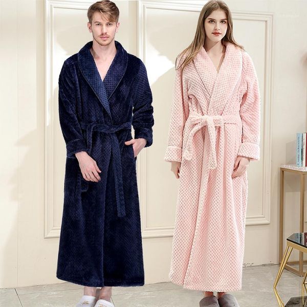 

women winter plus size long flannel bathrobe pink warm kimono bath robe bridesmaid dressing gown men robes night sleepwear1, Black;red