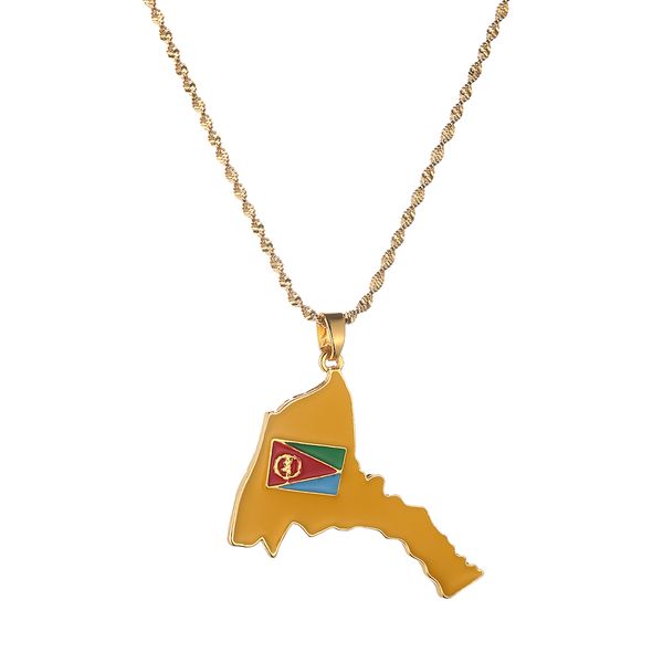 

eritrea maps flag pendant necklaces for women girl african map of eritrean jewelry, Silver