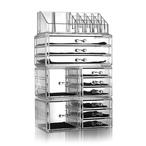 

4pcs / set plastic cosmetics storage rack transparent