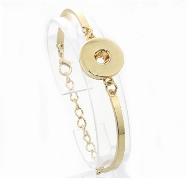 

10 pcs/lot 3 colors wholesale snap bracelet&bangles 18mm snap button jewelry women's bracelet with charms gold bangle bbyieq, Golden;silver