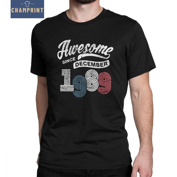 

awesome since december 1989 vintage 29th birthday man's 2020 fashion pure cotton short sleeved s hoodie designers t shirts sweatshirt