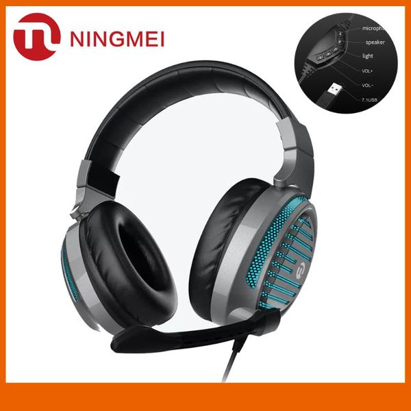 

headphones & earphones ningmei gaming headset gs01 7.1 surround sound stereo hifi dynamic microphone led breathing light for pc gamer