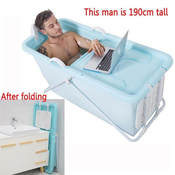 

bathing tubs & seats 2021 lengthen folding portable insulated bathtub for adults inflatable bath straight grade non-toxic soft material