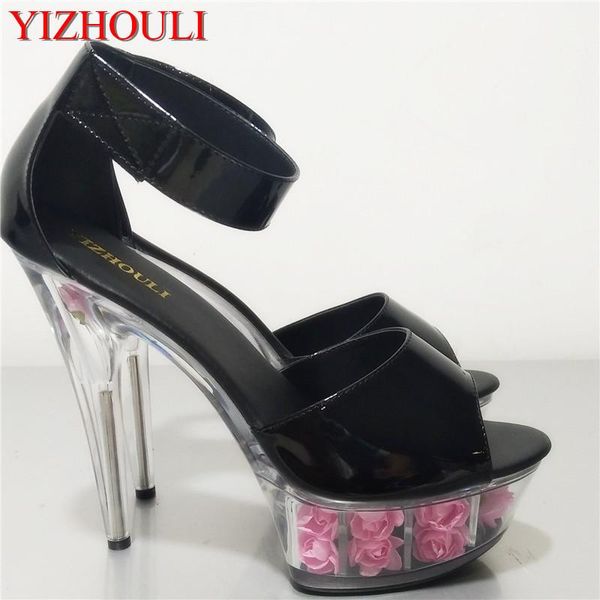 

fashion quality package with 6 inch women sandals formal dress shoes 15cm high-heeled shoes platform exotic dancer, Black