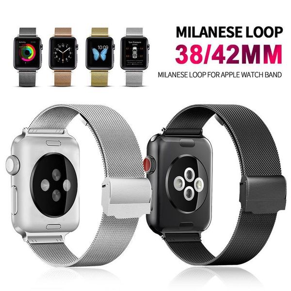 

band compatible for watch series 12 3 4 5 42mm 38mm strap for iwatch watchband 40mm 44mm milanese stainless steel qylmuj, Black;brown