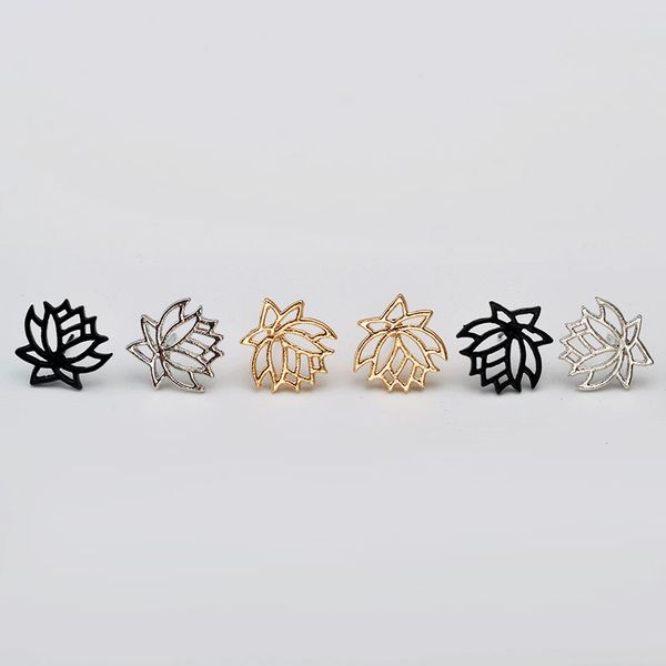 

lotus earrings brincos pierced lady simple for women gift oorbellen brincos stud earring, Golden;silver