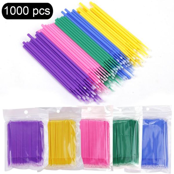 

false eyelashes 100/500/1000pcs makeup brushes disposable cotton swab micro individual eyelash brush removing cleaning supplies tool