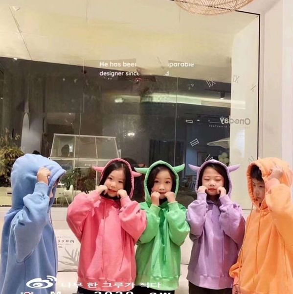 

2021 spring new minxi sweater children's wear hooded pullover, Black