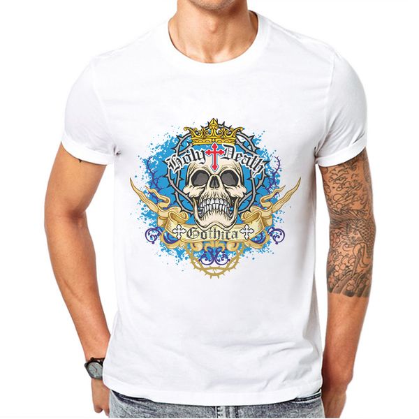 

new style summer casual skulls fashion men's tshirt short sleeve crown print skull flowers sport hooded sweatshirt hoodie men t shirt
