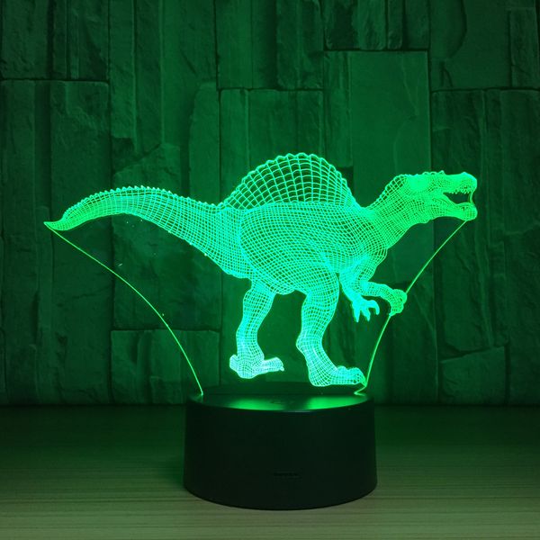 

2021 new spinosaurus shape 7 colors changing animal horse led night lights 3d desk table lamp as home decoration zni5