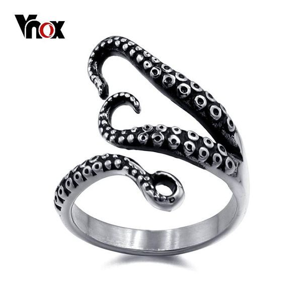

vnox vintage ocs tentacle sea monster ring for men stylish punk stainless steel size 9 10 11 12, Golden;silver