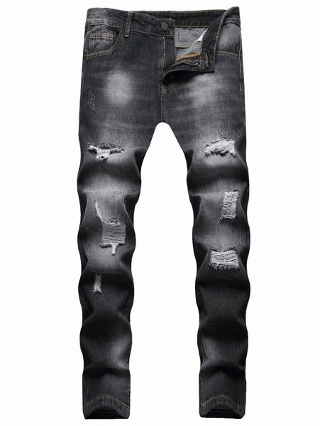 

men zipper front ripped jeans g1fy#, Blue