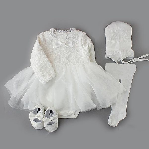 

clothing sets baby infant girl princess dress christening baptism wedding party gown shower gift po shooting, White