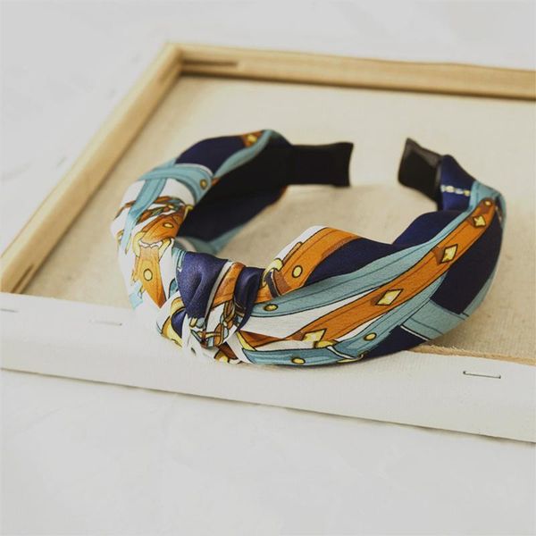 

luxury chain printed cross knot women headband cloth fabric wide hair hoop stretch turban head wrap hairband hair accessories q sqcuog