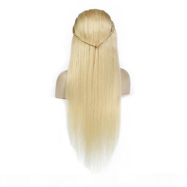 

silk straight full lace human hair wigs 613# honey blonde for black women glueless brazilian virgin human hair lace front wigs, Black;brown