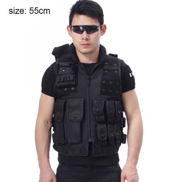 

outdoor vest tactical multi pocket vest hunting camping hiking, Camo;black