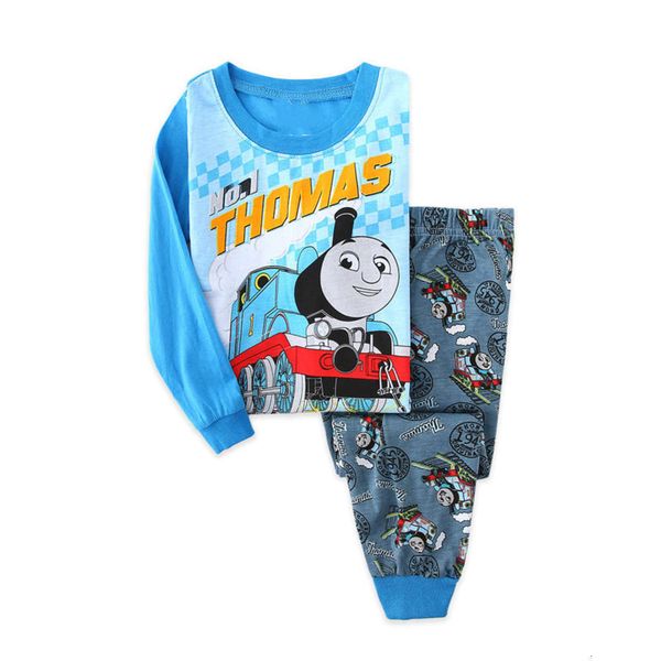 

long home autumn sve and wear winter pajamas cotton children's suit boys' undershirt, Blue;red