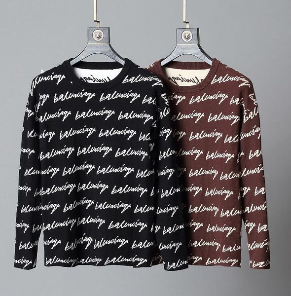 

mens womens sweater fashion men women sweater pullover long sleeve letter printed couple sweaters size -3xl #030, White;black