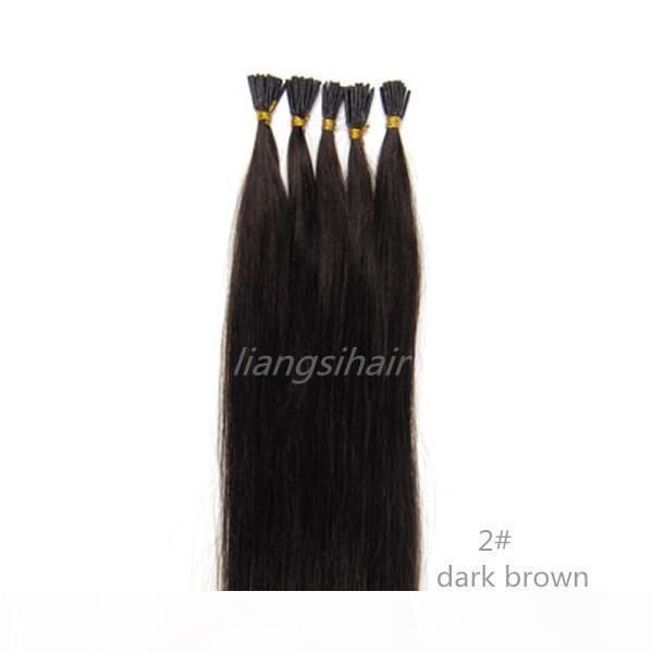 

indian i-tip straight hair style brazilian indian peruvian malaysian remy human hair extension 15" 80g 18"-26" 100g 100s 2# d, Black;brown