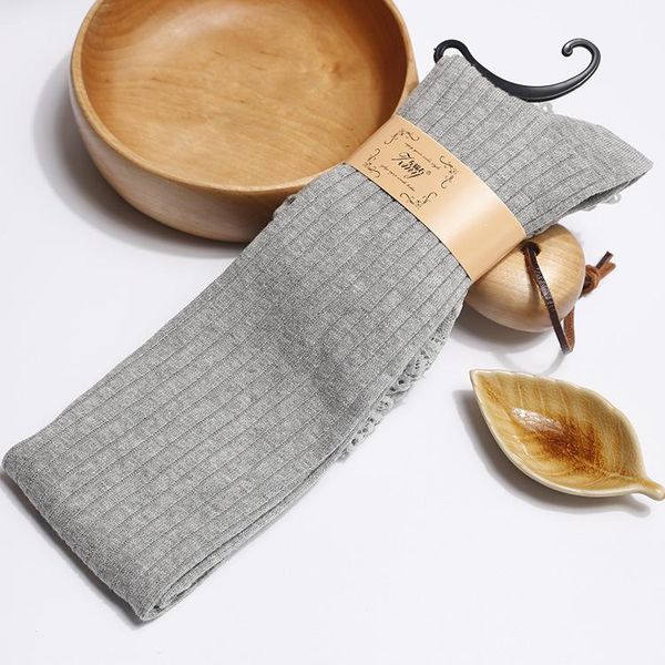 

new arrival women and girl's stockings twist cotton lace over knee warm stocking womens fashion plain striped bbyurb, Black