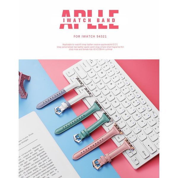 

genuine leather strap for watch band 44mm 40mm 42mm 38mm iwatch bracelet series 5 4 3 2 1 bracelet watchband acc qylomr, Black;brown