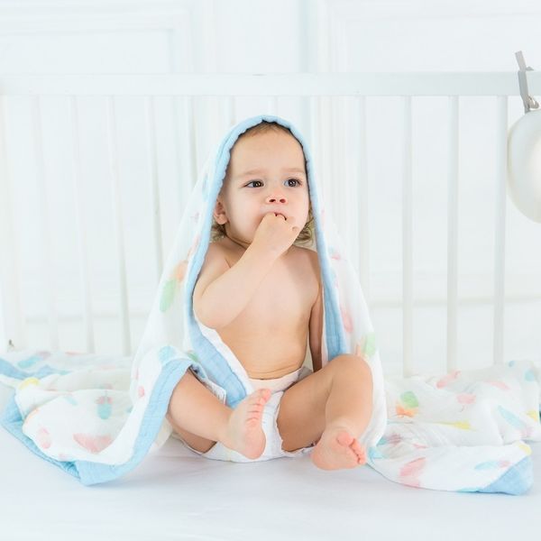 

baby blanket bamboo muslin four layers cartoon newborn swaddling babies swaddle wrap super comfy kids bath towel infant bedding lj201204