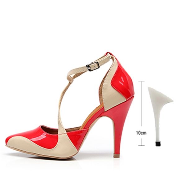 

2021 new women pu latin woman high heel ballroom salsa dancing shoes party girls closed toe dance sandals for ladies 1wzt, Black