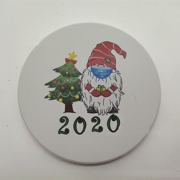 

искусственного керамик кружка coaster christmas xmas мультфильм печать сант снеговик 2020 round non скольжению кубок мат кофе подстаканники