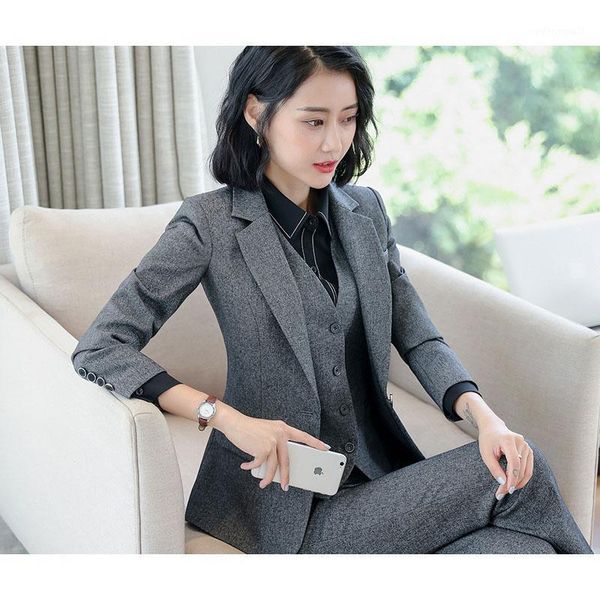 

women's two piece pants woman 2 set formal pant suit blazer office lady designs women single buckle jacket and female1, White