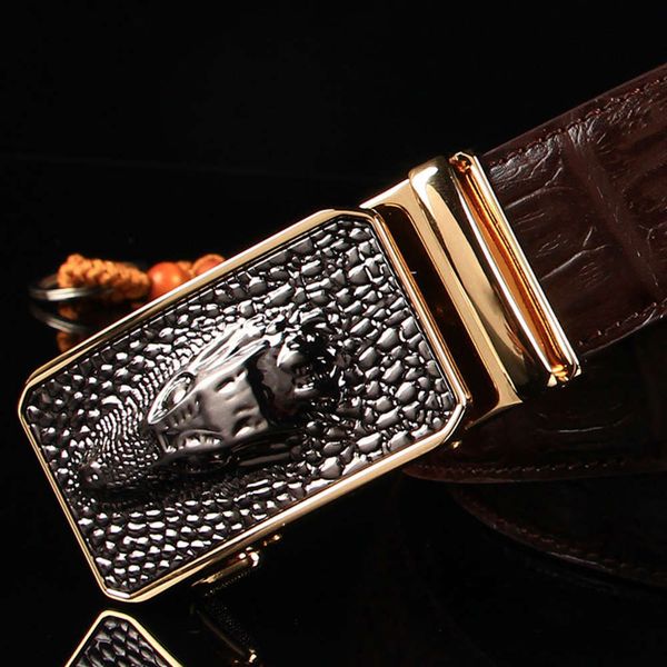 

new alligator leather belt for men, Black;brown