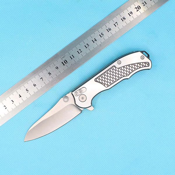 1 PCS NOVO 1558 Flipper Aberto Faca Aberta 8Cr13Mov Pedra Lavada Lâmina A Aviação Alumínio Handle EDC Pocket Facas