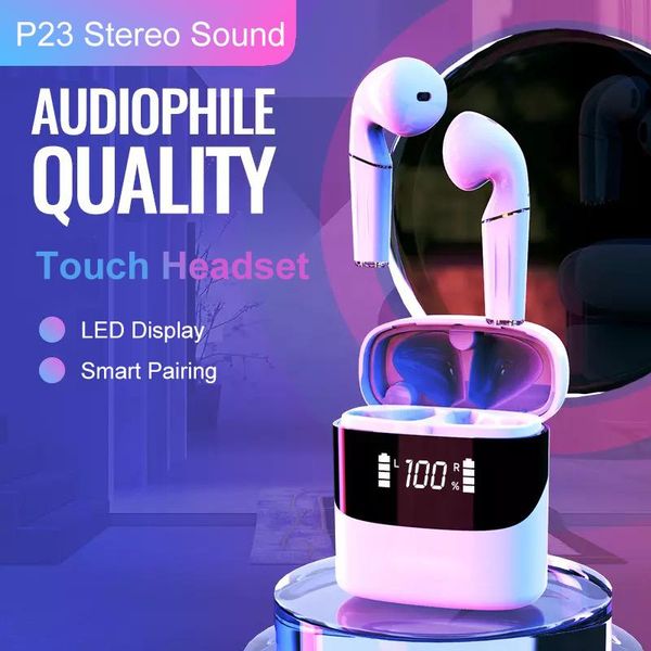 

tws wireless headphones bluetooth v5.0 earphones sports earbuds headsets dual hd call hifi sound touch control led display