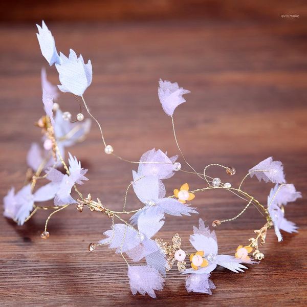 

pretty white lace dried flower hair pins set bridal headband handmade wedding tiara accessories hair jewelry women headdress1, Golden;silver