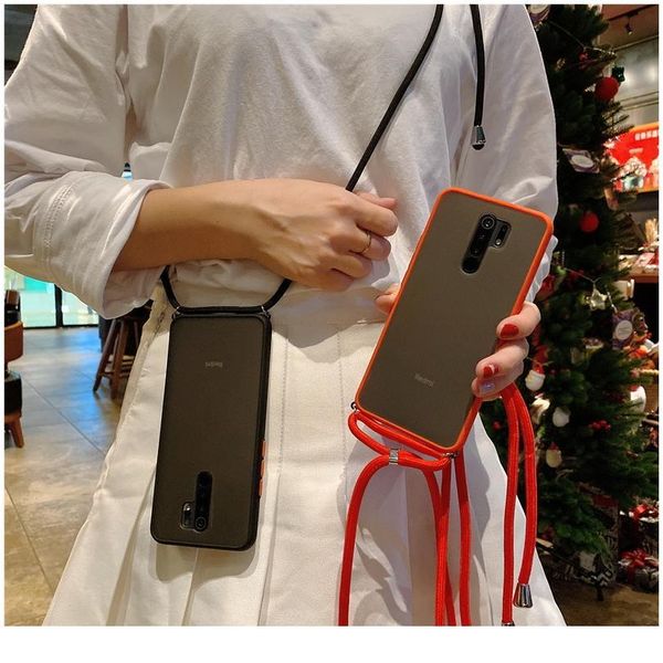 

shoulder strap necklace lanyard case for xiaomi redmi note 9 9s 8 7 6 8t mi poco x3 nfc 10 qylnjj