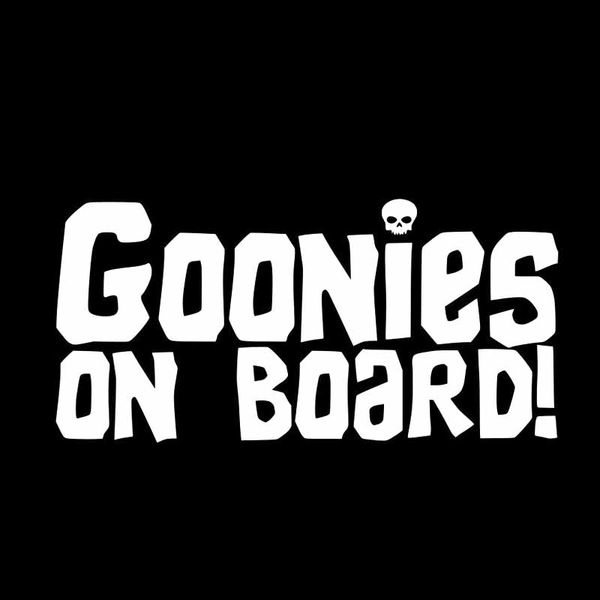 

15.2cm*7.3cm goonies on board personality car sticker vinyl decal black/sliver c14-0045