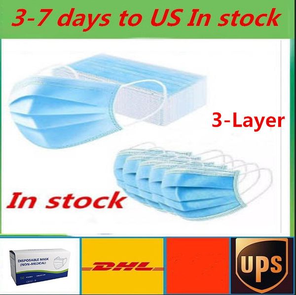 

3-7 in comes arrive with about a box days disposable masks 3-layer anti dust breathable face mask men and