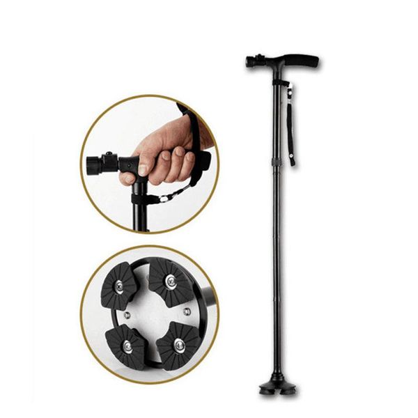 

t ручка 4 складной костыль 360 градусов туризм trekking pole cane стабильная тарелка трость для пожилых людей wmtpqq xhlove