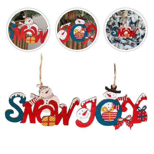 

2pcs interesting lovely xmas wooden pendants for indoor inside home
