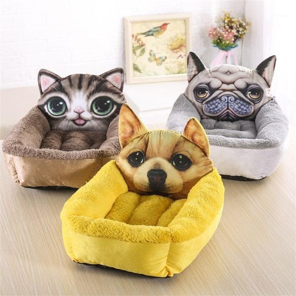 

new fashion cartoon removable mat pp cotton puppy dog beds for small medium dog cat's house pet sofa beds goods for pets1