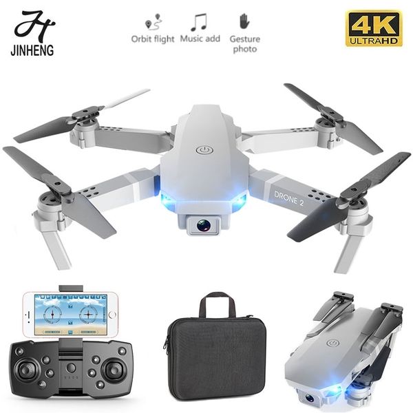 

jinheng e68 mini rc drone 4k 1080p hd camera wifi fpv air pressure altitude hold mode foldable quadcopter toy kid's gift