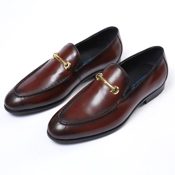 

men shoes leather shoes oxfords leather business formal wear soft zapatos cow pointed toe genuine, Black