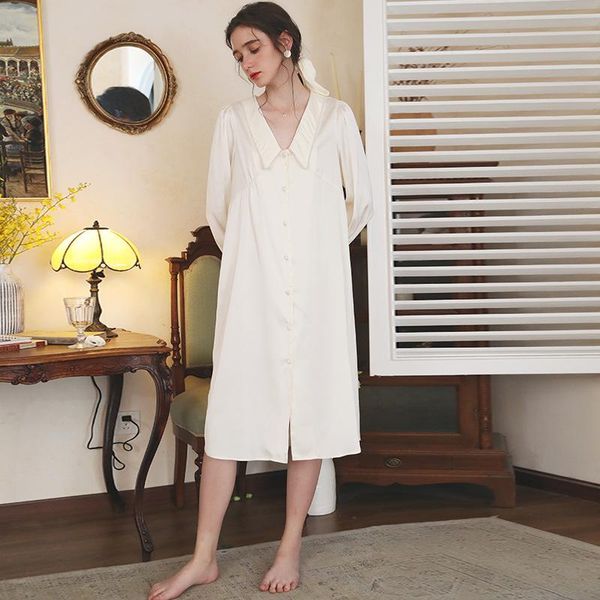 

women's sleepwear spring women vintage nightgowns sleepshirts night dress nightgown nightwear homewear h751, Black;red