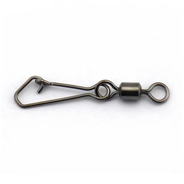 

50pcs stainless steel copper fishing swivels bearing interlock rolling swivel hooked snap fishing hook connector tool bbylkp