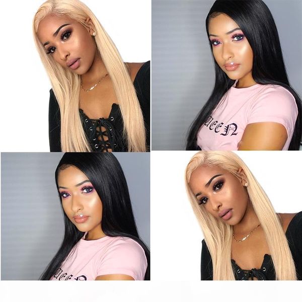 

360 lace frontal wig 613 lace front human hair wigs honey blonde natural black straight colorful transparent lace wig dolago