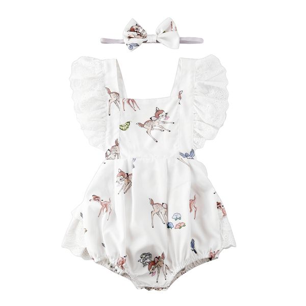 

brand new baby rompers toddler baby girl princes dress plaid xmas party romper cotton ruffles print bow headband 201031, Blue